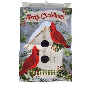 Briarwood Lane‎ Merry Christmas Cardinals Birdhouse Garden Flag 12x18 two Sided